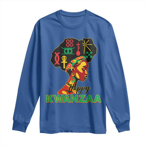 Happy Kwanzaa Long Sleeve Shirt Nguzo Saba Symbols The 7 Principles Of Kwanzaa TS11 Royal Blue Print Your Wear