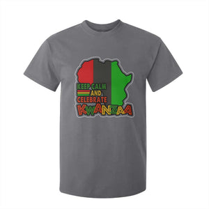 Keep Calm And Celebrate Kwanzaa T Shirt For Kid Black Holiday African American Christmas TS11 Charcoal Print Your Wear