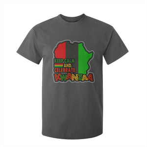 Keep Calm And Celebrate Kwanzaa T Shirt For Kid Black Holiday African American Christmas TS11 Dark Heather Print Your Wear