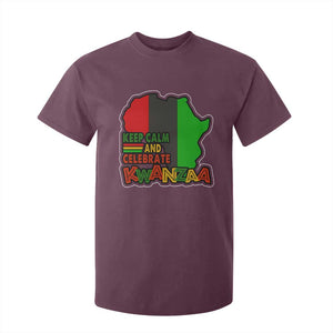 Keep Calm And Celebrate Kwanzaa T Shirt For Kid Black Holiday African American Christmas TS11 Maroon Print Your Wear