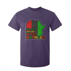 Keep Calm And Celebrate Kwanzaa T Shirt For Kid Black Holiday African American Christmas TS11 Purple Print Your Wear