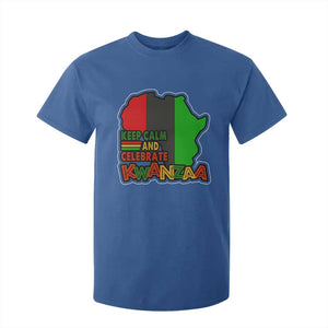 Keep Calm And Celebrate Kwanzaa T Shirt For Kid Black Holiday African American Christmas TS11 Royal Blue Print Your Wear