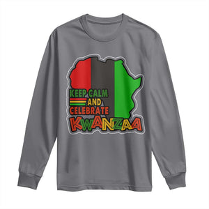 Keep Calm And Celebrate Kwanzaa Long Sleeve Shirt Black Holiday African American Christmas TS11 Charcoal Print Your Wear