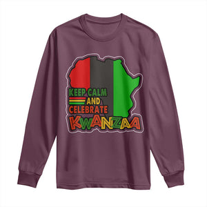 Keep Calm And Celebrate Kwanzaa Long Sleeve Shirt Black Holiday African American Christmas TS11 Maroon Print Your Wear