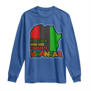 Keep Calm And Celebrate Kwanzaa Long Sleeve Shirt Black Holiday African American Christmas TS11 Royal Blue Print Your Wear