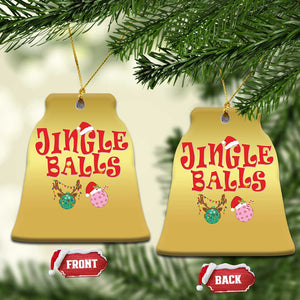 Funny Xmas Pickleball Christmas Ornament Jingle Balls Reindeer Santa Hat Ball TS11 Bell Flake Gold Print Your Wear