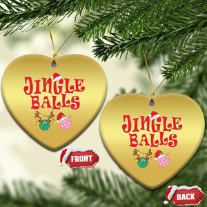 Funny Xmas Pickleball Christmas Ornament Jingle Balls Reindeer Santa Hat Ball TS11 Heart Gold Print Your Wear