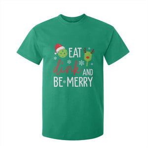 Funny Christmas Pickleball T Shirt For Kid Eat Dink And Be Merry TS11 Irish Green Print Your Wear