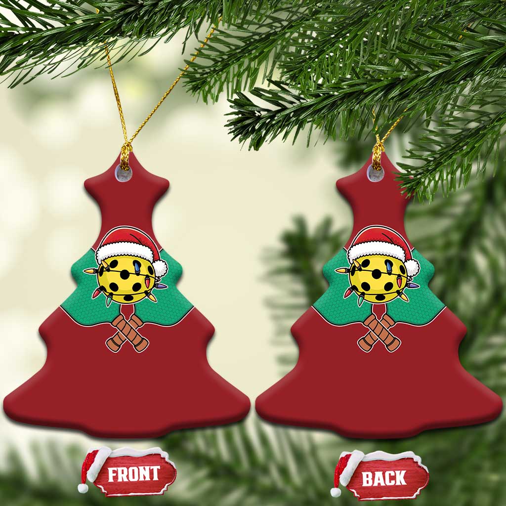 Funny Xmas Pickleball Holiday Santa Hat Christmas Ornament TS11 Christmas Tree Red Print Your Wear