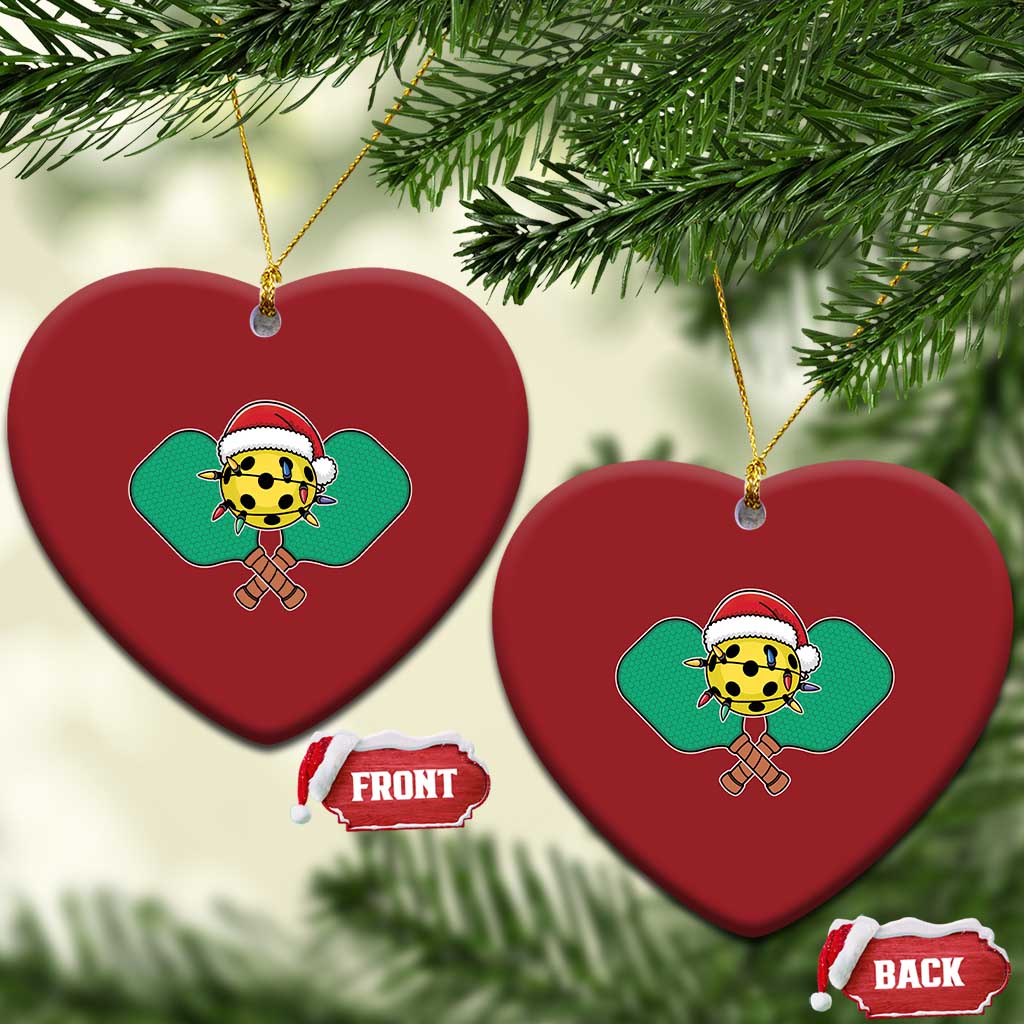 Funny Xmas Pickleball Holiday Santa Hat Christmas Ornament TS11 Heart Red Print Your Wear