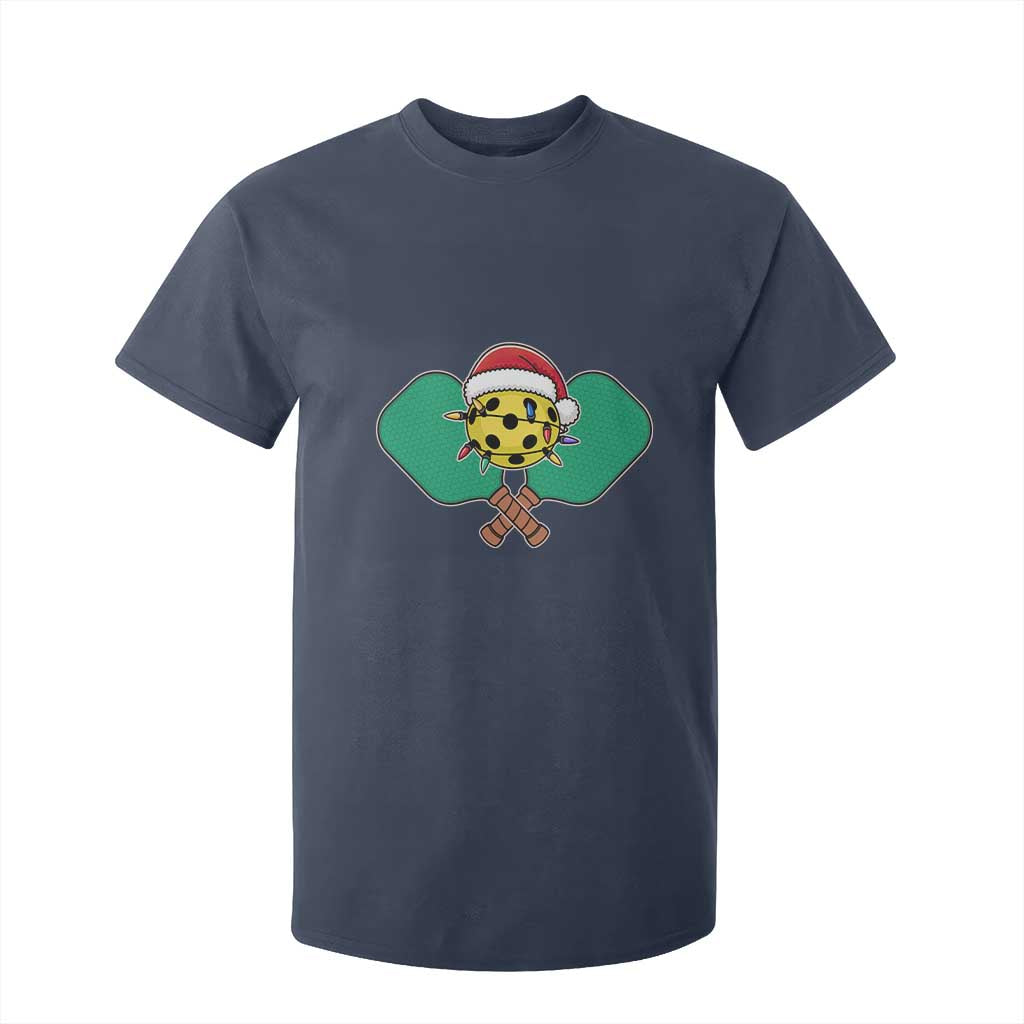 Funny Christmas Pickleball Holiday Santa Hat T Shirt For Kid TS11 Navy Print Your Wear