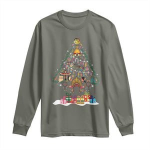 Funny Native American Christmas Tree Medicine Wheel Long Sleeve Shirt TS11 Military Green Print Your Wear