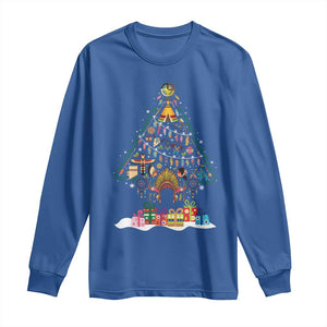 Funny Native American Christmas Tree Medicine Wheel Long Sleeve Shirt TS11 Royal Blue Print Your Wear