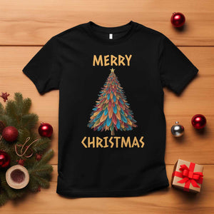 Funny Native American Eagle Feather Christmas Tree T Shirt TS11 Black Print Your Wear