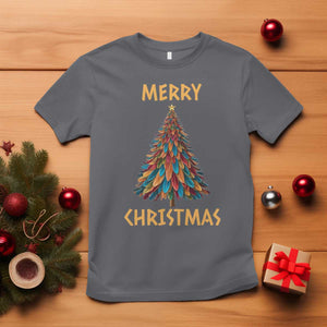 Funny Native American Eagle Feather Christmas Tree T Shirt TS11 Charcoal Print Your Wear