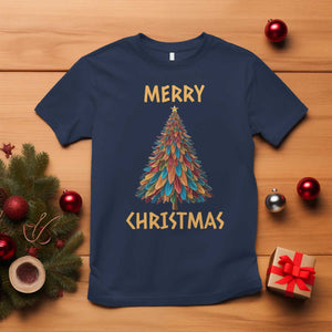 Funny Native American Eagle Feather Christmas Tree T Shirt TS11 Navy Print Your Wear