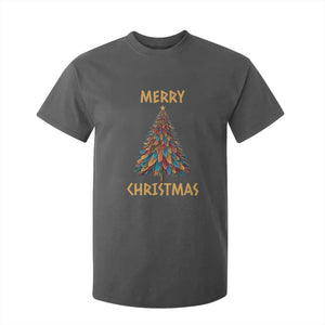 Funny Native American Eagle Feather Christmas Tree T Shirt For Kid TS11 Dark Heather Print Your Wear