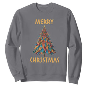 Funny Native American Eagle Feather Christmas Tree Sweatshirt TS11 Charcoal Print Your Wear