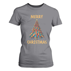 Funny Native American Eagle Feather Christmas Tree T Shirt For Women TS11 Charcoal Print Your Wear