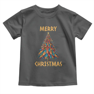 Funny Native American Eagle Feather Christmas Tree Toddler T Shirt TS11 Dark Heather Print Your Wear