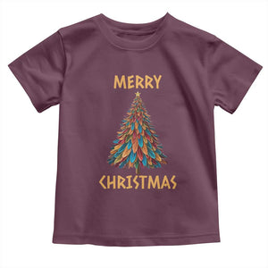 Funny Native American Eagle Feather Christmas Tree Toddler T Shirt TS11 Maroon Print Your Wear