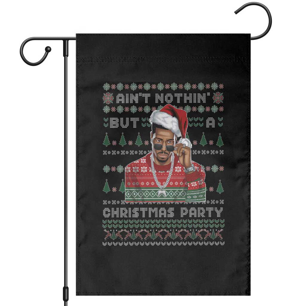 Funny Dirty Santa Diddy Christmas Garden Flag Ain't Nothin' But A Christmas Party Santa TS11 Black Print Your Wear