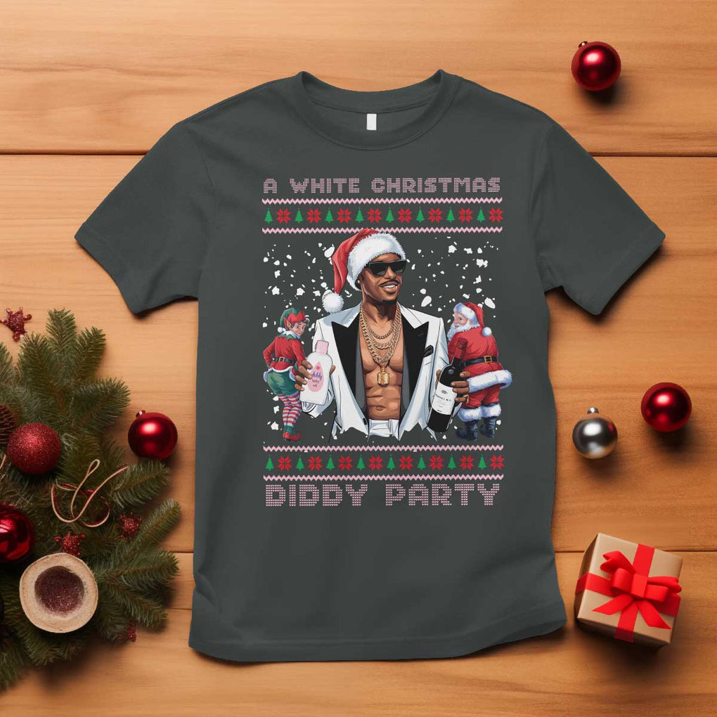 Funny A White Christmas Diddy Party Dirty Santa T Shirt TS11 Dark Heather Print Your Wear