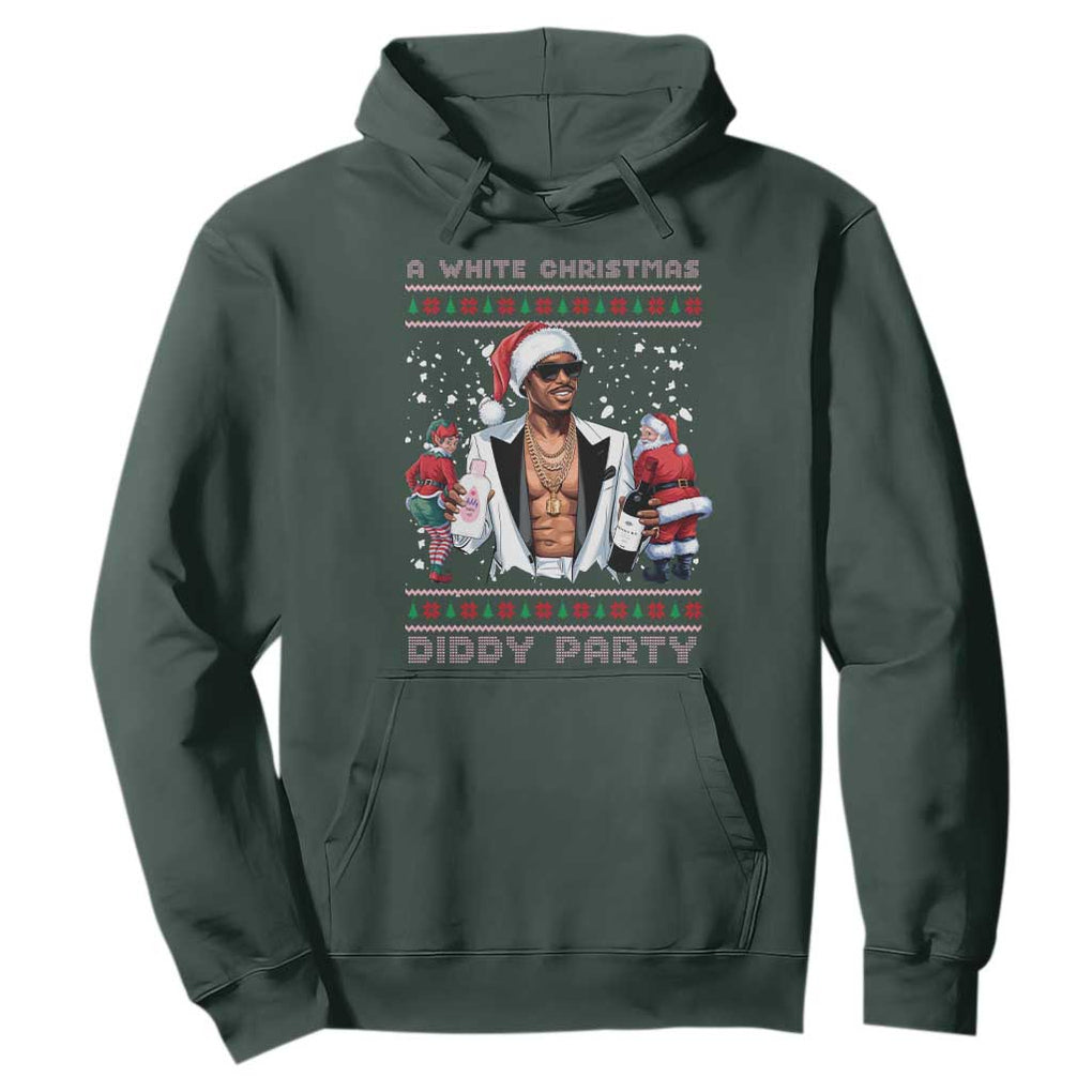 Funny A White Christmas Diddy Party Dirty Santa Hoodie TS11 Dark Forest Green Print Your Wear