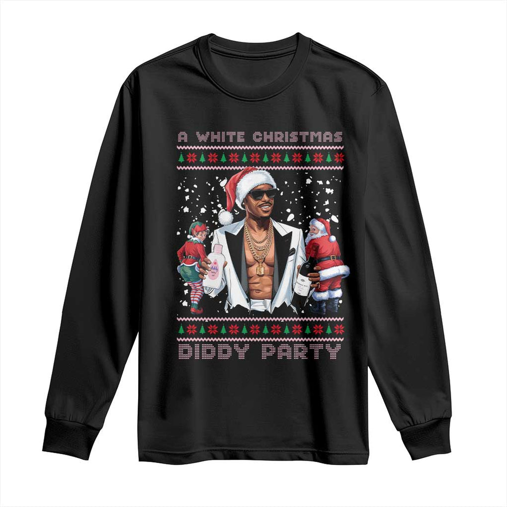 Funny A White Christmas Diddy Party Dirty Santa Long Sleeve Shirt TS11 Black Print Your Wear