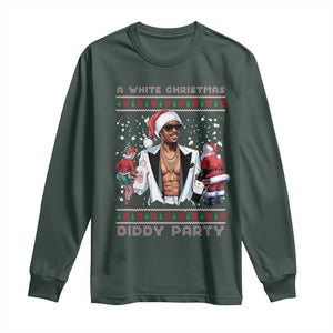 Funny A White Christmas Diddy Party Dirty Santa Long Sleeve Shirt TS11 Dark Forest Green Print Your Wear