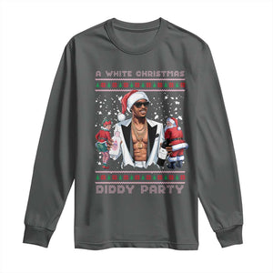 Funny A White Christmas Diddy Party Dirty Santa Long Sleeve Shirt TS11 Dark Heather Print Your Wear