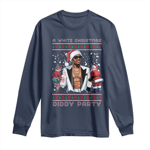 Funny A White Christmas Diddy Party Dirty Santa Long Sleeve Shirt TS11 Navy Print Your Wear