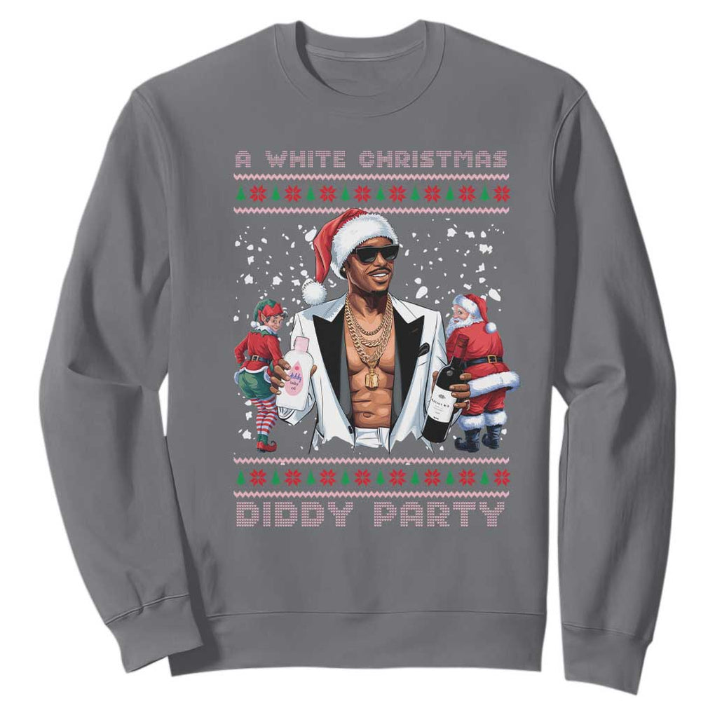 Funny A White Christmas Diddy Party Dirty Santa Sweatshirt TS11 Charcoal Print Your Wear