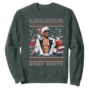Funny A White Christmas Diddy Party Dirty Santa Sweatshirt TS11 Dark Forest Green Print Your Wear