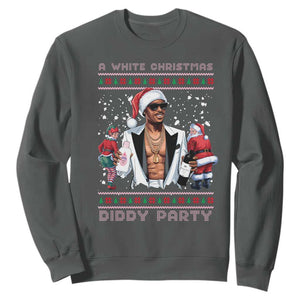 Funny A White Christmas Diddy Party Dirty Santa Sweatshirt TS11 Dark Heather Print Your Wear