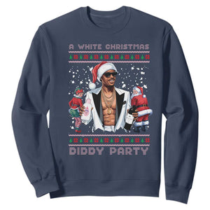 Funny A White Christmas Diddy Party Dirty Santa Sweatshirt TS11 Navy Print Your Wear