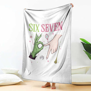 Funny Six Seven Witch Pink And Green Broomstick Magic Wand Throw Blanket TS11 Print Your Wear