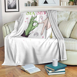 Funny Six Seven Witch Pink And Green Broomstick Magic Wand Throw Blanket TS11 Print Your Wear