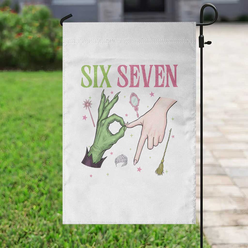 Funny Six Seven Witch Pink And Green Broomstick Magic Wand Garden Flag TS11 Print Your Wear