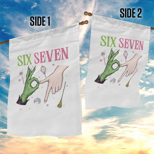 Funny Six Seven Witch Pink And Green Broomstick Magic Wand Garden Flag TS11 Print Your Wear