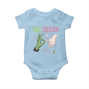 Funny Six Seven Witch Pink And Green Broomstick Magic Wand Baby Onesie TS11 Light Blue Print Your Wear