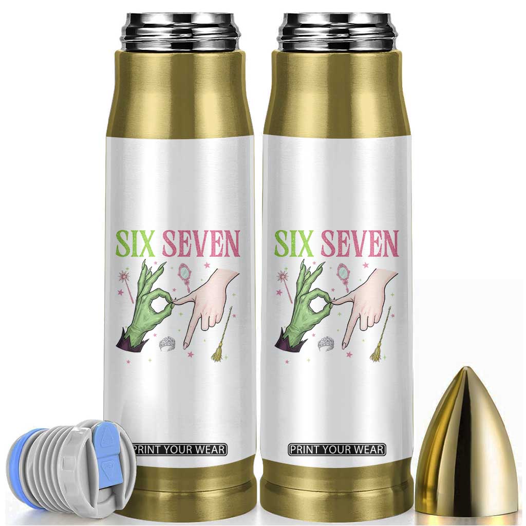 Funny Six Seven Witch Pink And Green Broomstick Magic Wand Bullet Tumbler TS11 White Print Your Wear