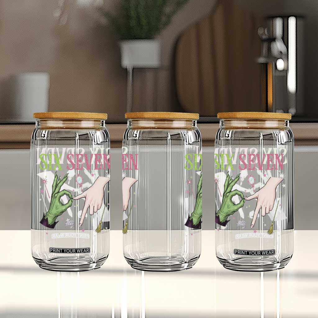 Funny Six Seven Witch Pink And Green Broomstick Magic Wand Glass Can TS11 Print Your Wear
