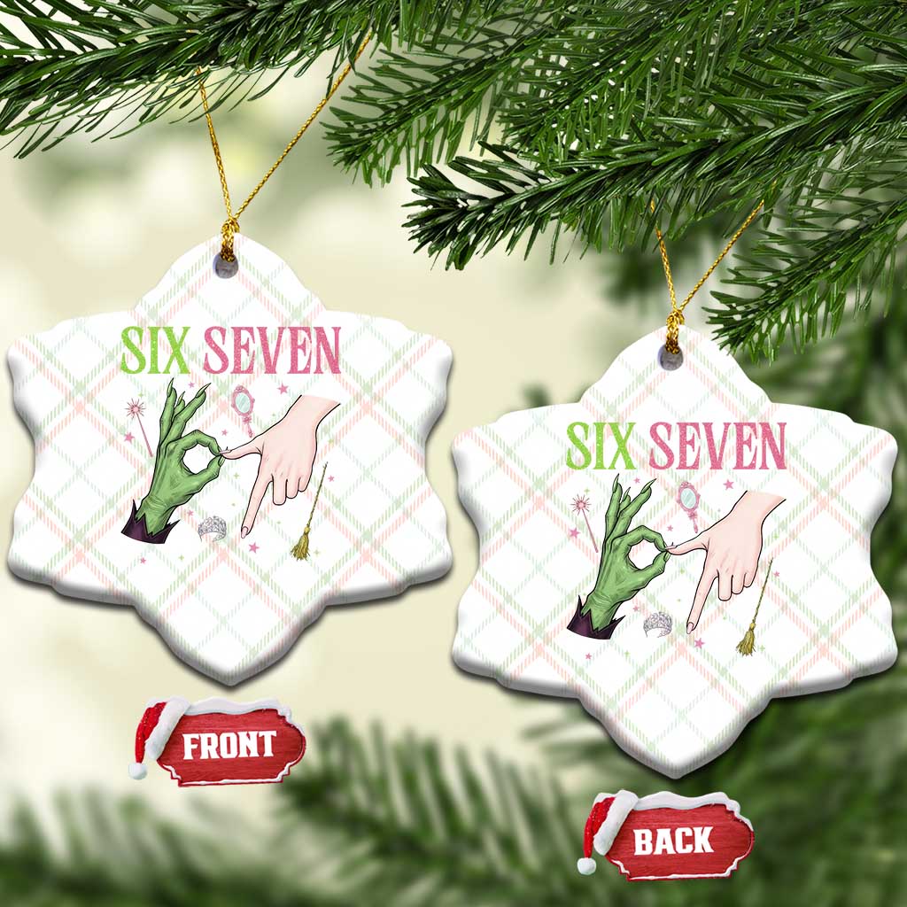 Funny Six Seven Witch Pink And Green Broomstick Magic Wand Ceramic Ornament TS11 Print Your Wear