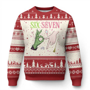 Funny Six Seven Witch Pink And Green Broomstick Magic Wand Ugly Christmas Sweater TS11 Beige Red Print Your Wear