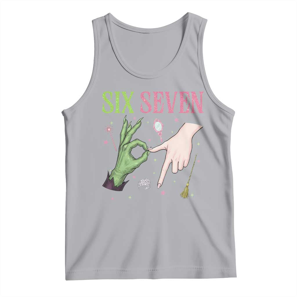 Funny Six Seven Witch Pink And Green Broomstick Magic Wand Tank Top TS11 Athletic Heather Print Your Wear