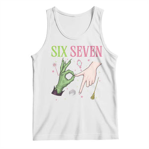Funny Six Seven Witch Pink And Green Broomstick Magic Wand Tank Top TS11 White Print Your Wear