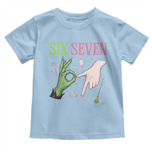 Funny Six Seven Witch Pink And Green Broomstick Magic Wand Toddler T Shirt TS11 Light Blue Print Your Wear