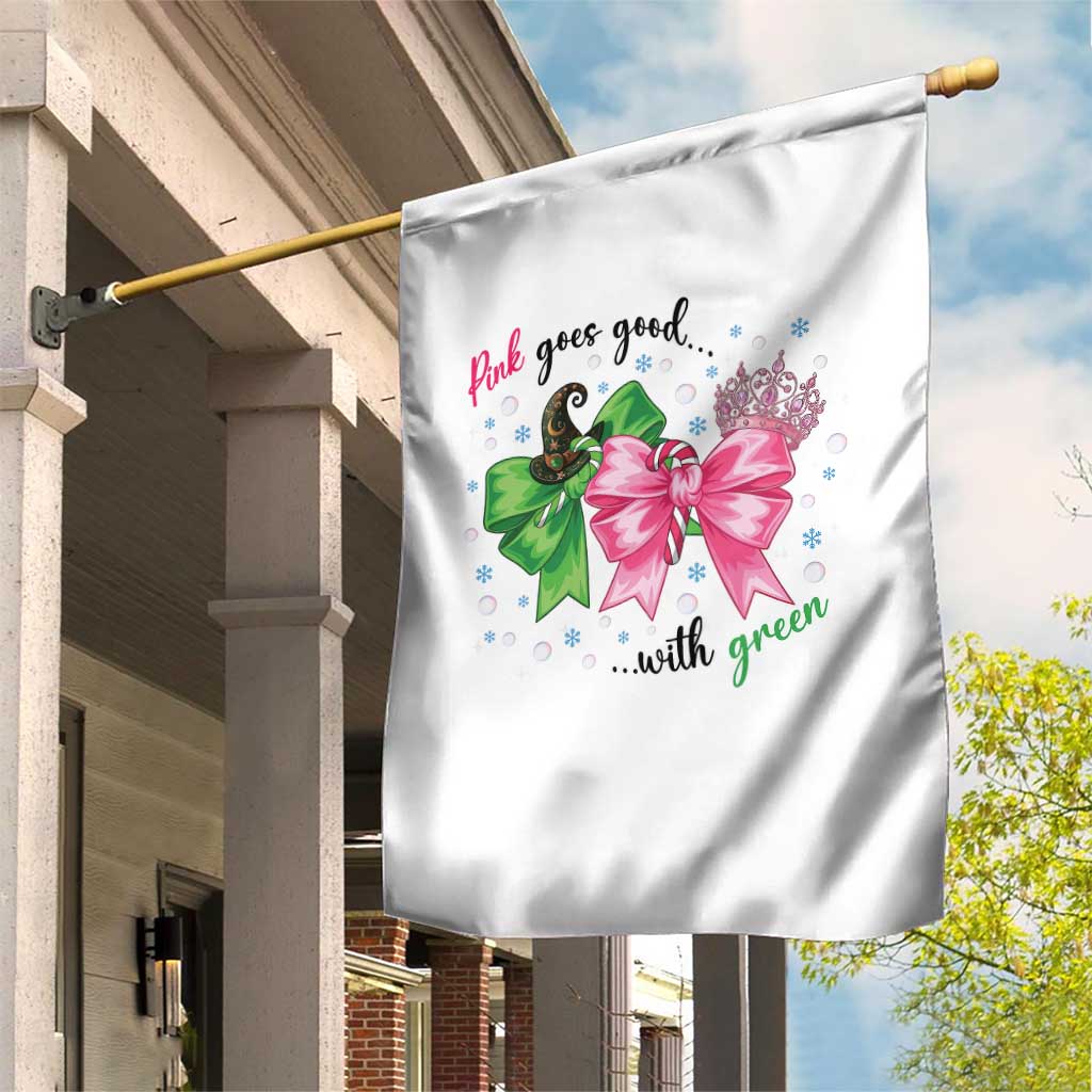 Funny Christmas Witch Pink Goes Good With Green Garden Flag TS11 Print Your Wear