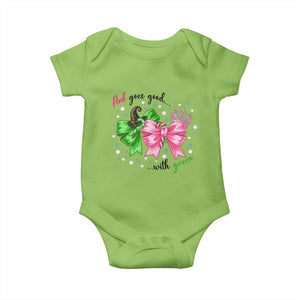 Funny Christmas Witch Pink Goes Good With Green Baby Onesie TS11 Lime Print Your Wear